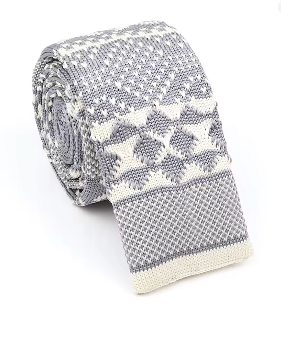Silver Frost Sock Tie – Gray Textured Men’s Tie