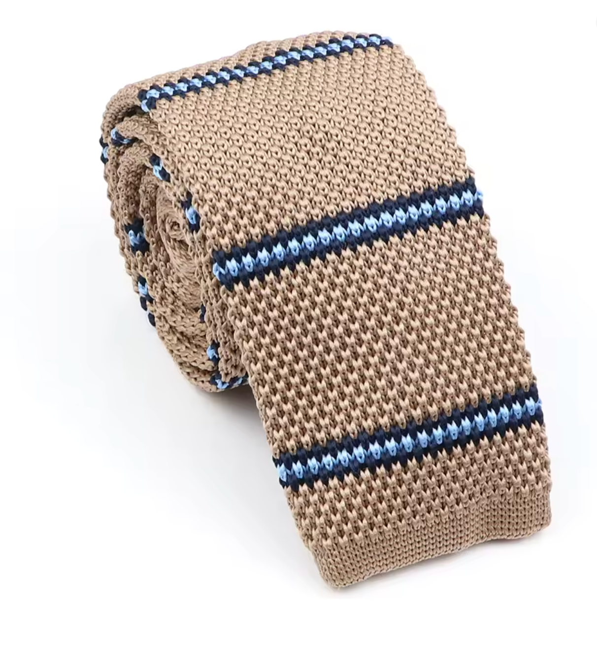 Sandstone Line Sock Tie – Neutral Textured Necktie
