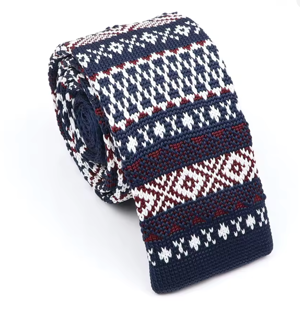 Nordic Midnight Sock Tie – Scandinavian Pattern Tie